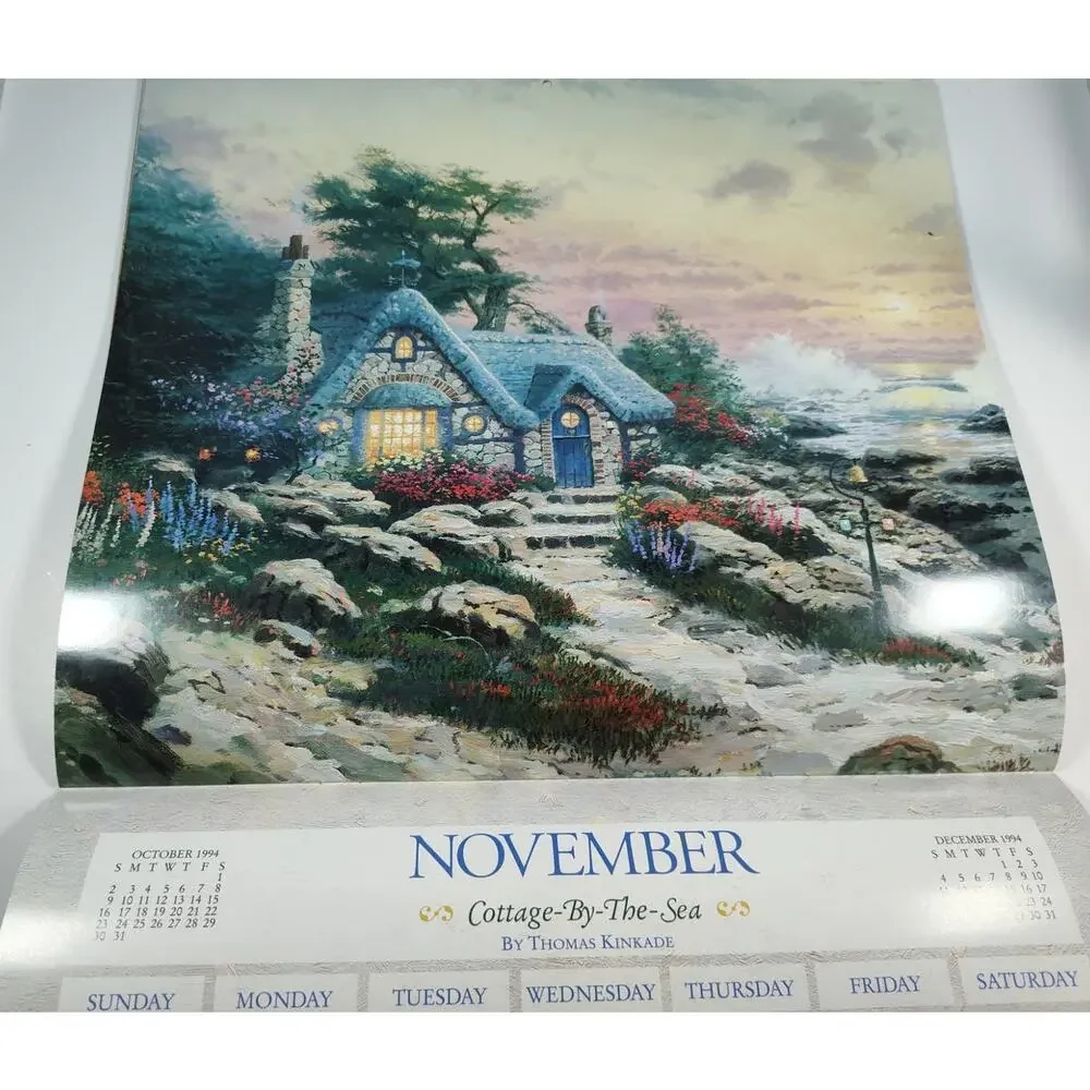 Cottages & Country Places Calendar 1994 Thomas Kinkade Paintings Frameable Art